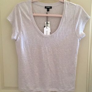 Linen Burnout Sheer T Shirt